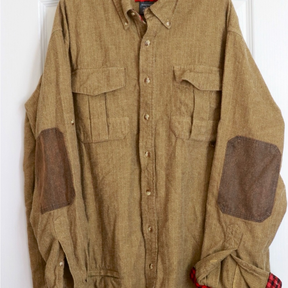Luxury sporting shirt, Braeval men’s long sleeve, XL, Shetland flannel